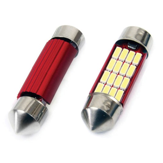 Żarówki LED CANBUS 4014 16SMD Festoon C5W C10W C3W 39mm White 12V/24V -zdjęcie numer 2