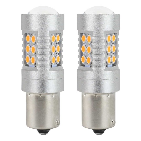 Żarówki LED CANBUS BAU15S PY21W Pomarańczowa Amber 12V 24V AMIO-02580 -zdjęcie numer 1