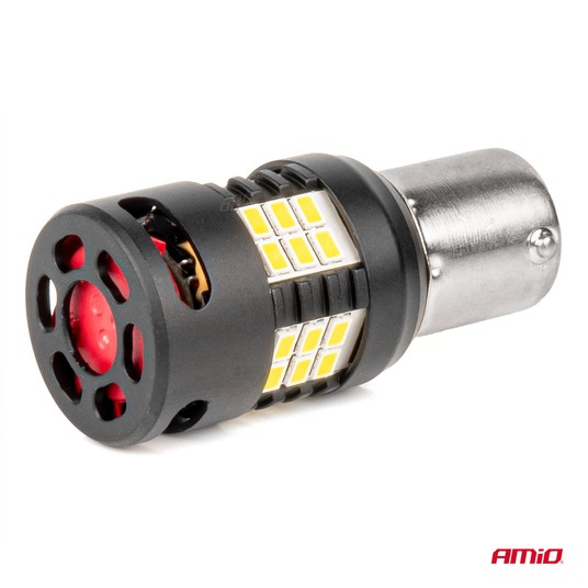 Żarówki LED CANBUS PRO series 1156 BA15S P21W R10W R5W 24x3020 SMD FAN White 12V 24V -zdjęcie numer 3