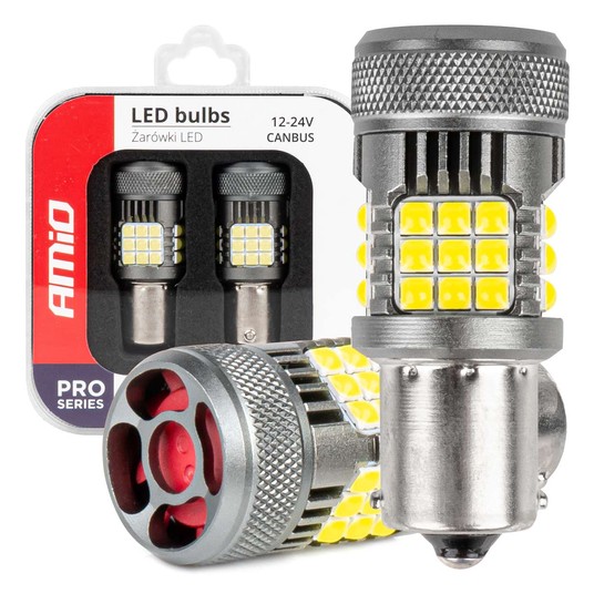 Żarówki LED CANBUS PRO series 1156 BA15S P21W R10W R5W 36x3030 SMD FAN White 12V 24V -zdjęcie numer 1