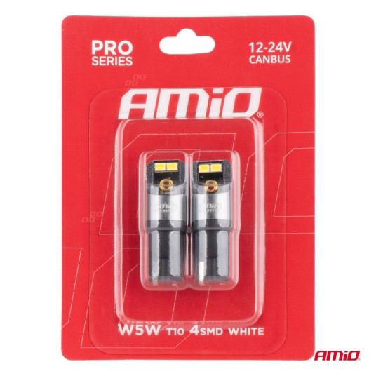 Żarówki LED CANBUS PRO T10 W5W 4x2016 SMD białe 12V 24V -zdjęcie numer 2