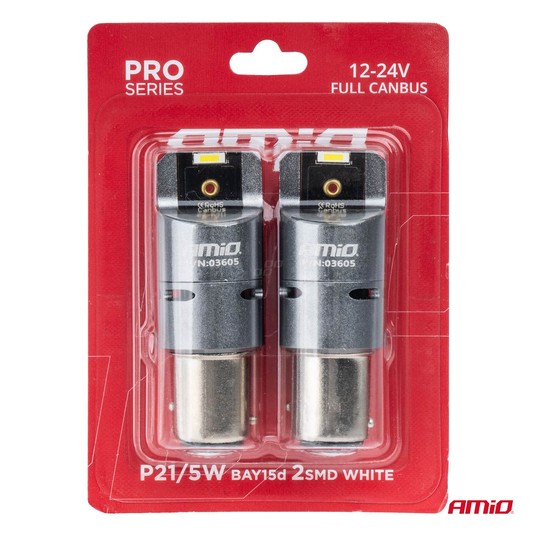 Żarówki LED FULL CAN PRO P21/5W białe 12/4V -photo number 2