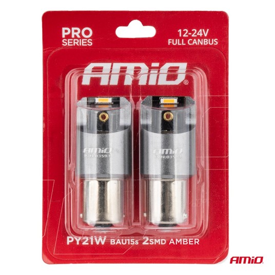 Żarówki LED FULL CAN PRO PY21W pomarańcz 12/24V -photo number 2