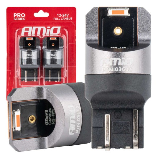 Żarówki LED FULL CAN PRO W21/5W czerwone 12/24V -photo number 1