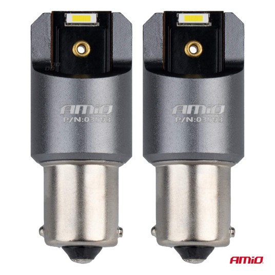 Żarówki LED FULL CANBUS PRO BA15S P21W 2x1860SMD białe 12V 24V AMIO-03593 -zdjęcie numer 4