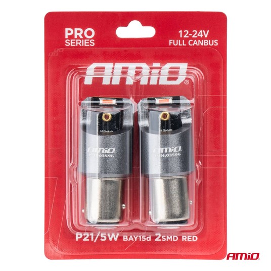 Żarówki LED FULL CANBUS PRO P21/5W 2x1860 SMD czerwone 12V 24V -zdjęcie numer 2