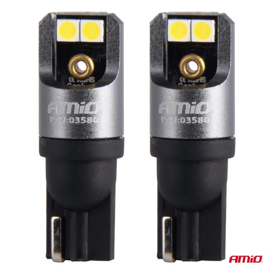 Żarówki LED FULL CANBUS PRO T10 W5W 4x3030 SMD białe 12V 24V -zdjęcie numer 4