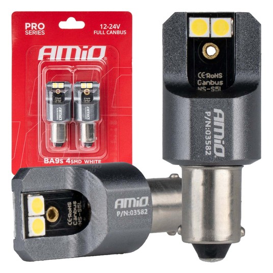 Żarówki LED FULL CANBUS PRO T4W BA9S 4x3030 SMD White 12V 24V -zdjęcie numer 1
