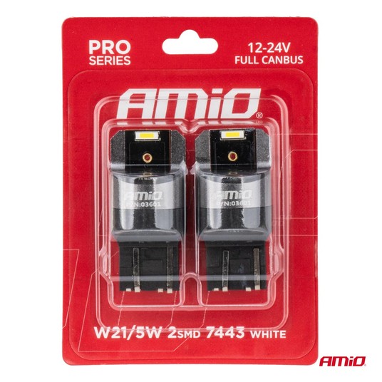 Żarówki LED FULL CANBUS PRO W21/5W 2x1860 SMD białe 12V 24V -zdjęcie numer 2