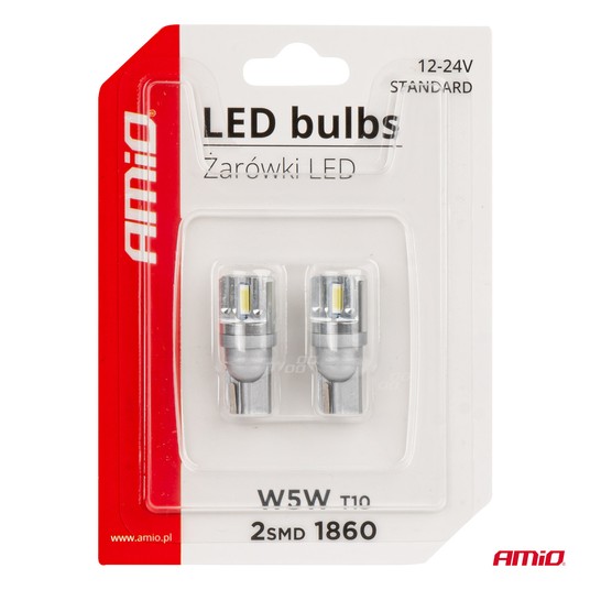 Żarówki LED STANDARD T10 W5W 2x1860 SMD White 12V 24V -zdjęcie numer 2