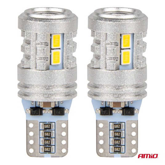 Żarówki LED STANDARD T10 W5W 6x3020 + 1x3030 SMD White 12V 24V -zdjęcie numer 5