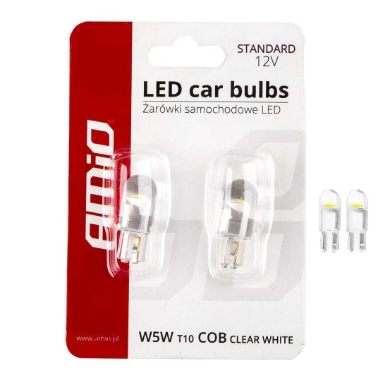 Żarówki LED STANDARD T10 W5W COB HPC 12V Clear white -zdjęcie numer 1