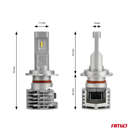 Żarówki samochodowe LED seria X1 H7 6500K Canbus AMIO-02966 -zdjęcie numer 4