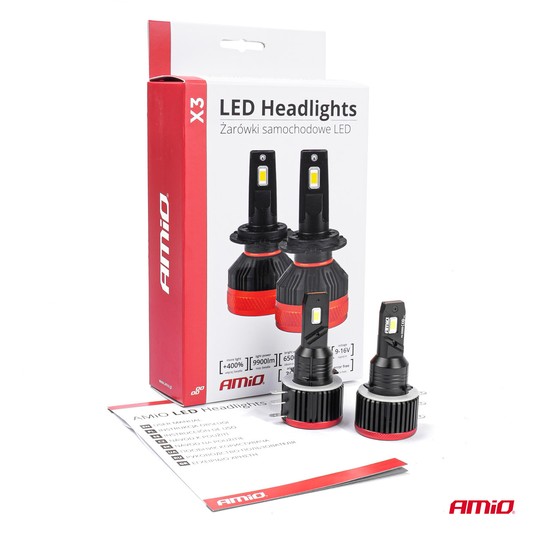 Żarówki samochodowe LED seria X3 H15 6500K Canbus AMIO -zdjęcie numer 3