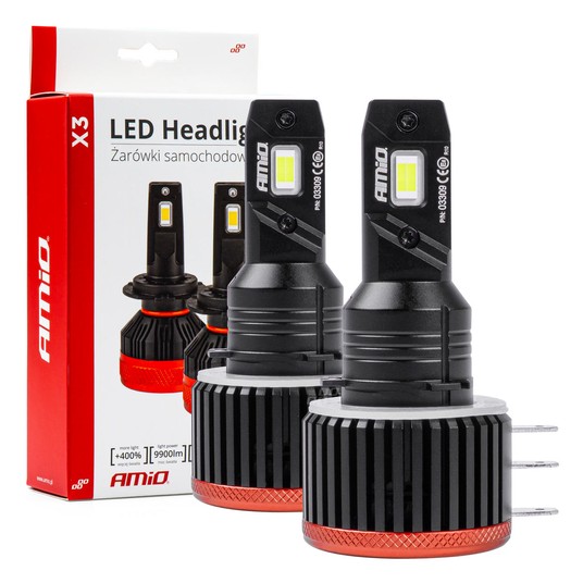 Żarówki samochodowe LED seria X3 H15 6500K Canbus AMIO -zdjęcie numer 1
