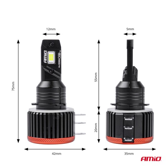 Żarówki samochodowe LED seria X3 H15 6500K Canbus AMIO -zdjęcie numer 5