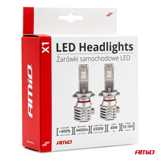 Żarówki samochodowe LED X1 Series AMiO H8 H9 H11 AMIO -zdjęcie numer 6