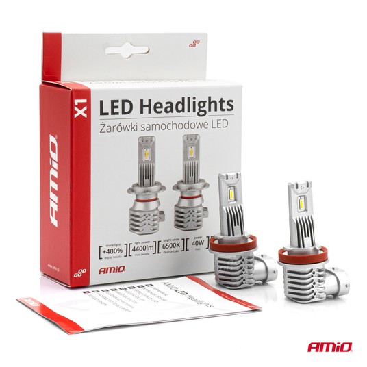 Żarówki samochodowe LED X1 Series AMiO H8 H9 H11 AMIO -zdjęcie numer 7
