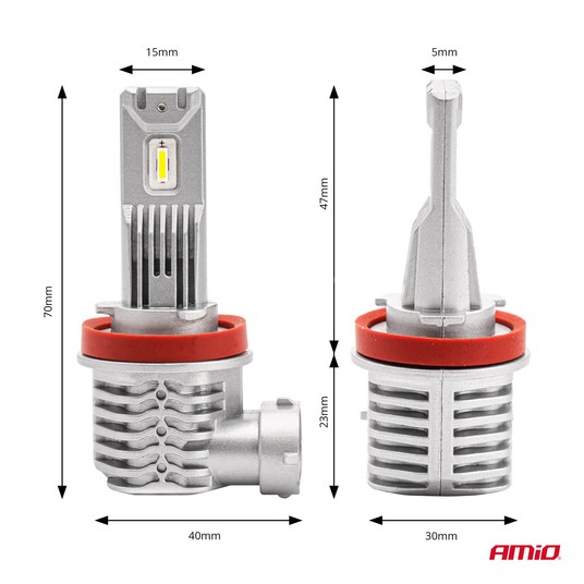 Żarówki samochodowe LED X1 Series AMiO H8 H9 H11 AMIO -zdjęcie numer 5