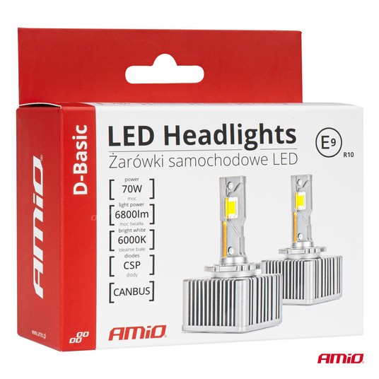 Żarówki żarniki LED AMiO D-Basic D4S D4R 6000K CAN -photo number 2