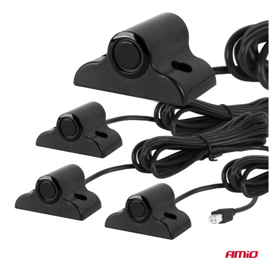 Zestaw czujników parkowania cofania LED 4 sensory czarne 19 mm TRUCK BUS AMIO-02279 -zdjęcie numer 5