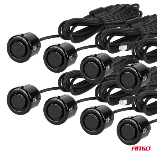 Zestaw czujników parkowania cofania LED 8 sensorów czarne "GOLD" 18 mm AMIO-01603 -zdjęcie numer 4