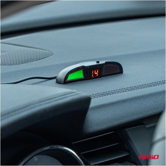 Zestaw czujników parkowania cofania LED COB 4 sensory czarne AMIO-02281 -zdjęcie numer 6