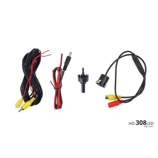 Zestaw czujników parkowania TFT02 4,3" z kamerą HD-308-LED 4 sensory czarne "GOLD" -zdjęcie numer 2