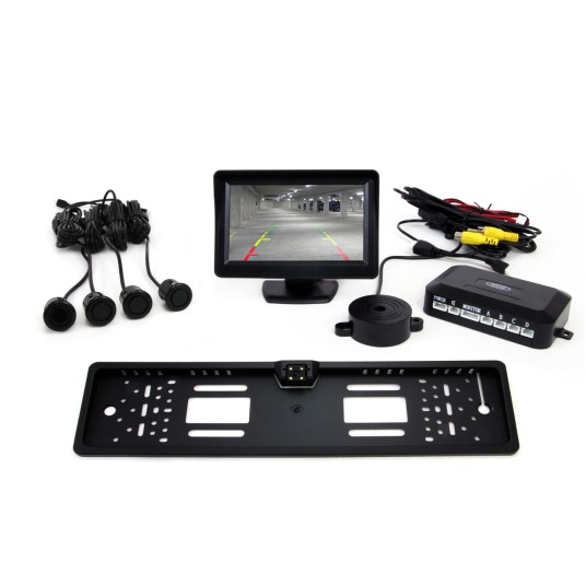 Zestaw czujników TFT01 4,3 z kamerą CAM-402 LED 4 sensory czarne GOLD -zdjęcie numer 1