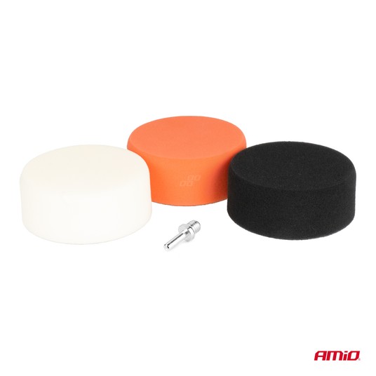 Zestaw gąbek do polerowania gąbki polerskie 3x125mm + adapter M14 AMIO-02648 -zdjęcie numer 10