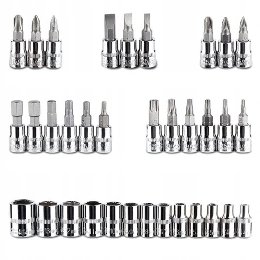 Zestaw kluczy nasadowych 1/4" 46 elementów -photo number 2