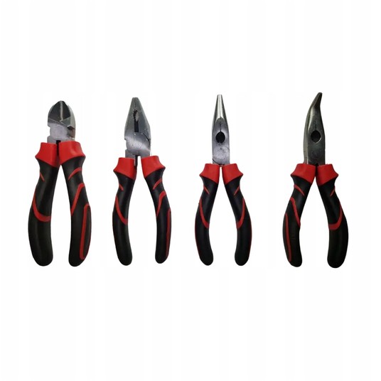 Zestaw Szczypiec Szczypce Boczne Wydłużone Kombinerki obcinak 160mm 4szt -zdjęcie numer 2