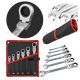 EM Automotive® Zestaw 6 Kluczy Płasko Oczkowych z Grzechotką Łamanych 8 do 19 mm CrV -zdjęcie numer 1