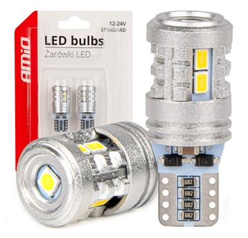 03718 Żarówki LED T10 W5W 6x3020+1x3030 SMD 12V 24
