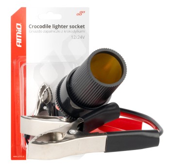 Adapter krokodylki do gniazda zapalniczki 12V 24V 15cm