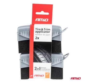 Aplikator do opon samochodowych w plastikowej obudowie, miękka gąbka 2 szt.