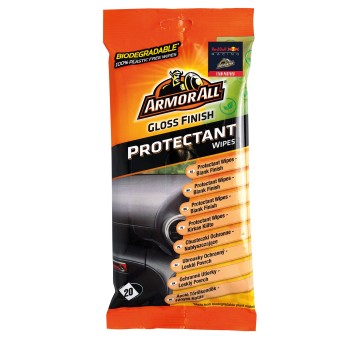 ArmorAll Gloss Finish Protectant Wipes – Chusteczki do kokpitu z połyskiem (20 szt.)