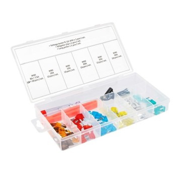 BEZPIECZNIKI MINI + PRÓBNIK NAP.+ CHWYTAK, 92 ELEM