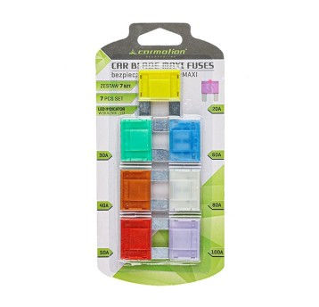 Bezpieczniki płytkowe MAXI ze wskaźnikiem LED 7szt