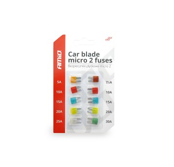 Bezpieczniki samochodowe MICRO 2 blister zestaw 10 szt. AMIO-02331