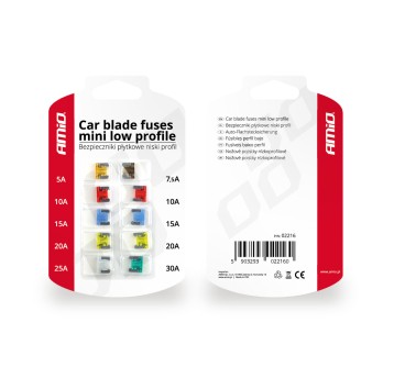 Bezpieczniki samochodowe płytkowe niski profil 10 szt.