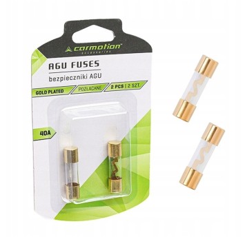 BEZPIECZNIKI SZKLANE AGU 10.3X38MM 40A POZŁACANEx2