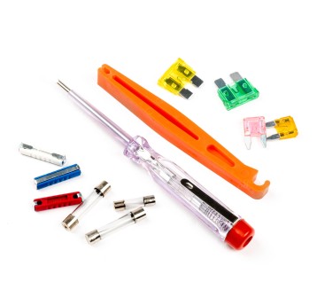 Bezpieczniki zestaw bezpieczników + chwytak + próbnik