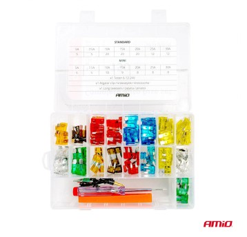 Bezpieczniki zestaw bezpieczników + próbnik + chwytak AMIO-03037