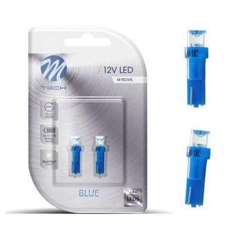 & Blister 2x Dioda LED L002 - T5 niebieska