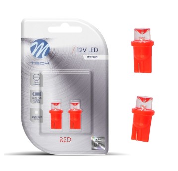 Blister 2x Dioda LED L006a - W5W walcowana czerwona