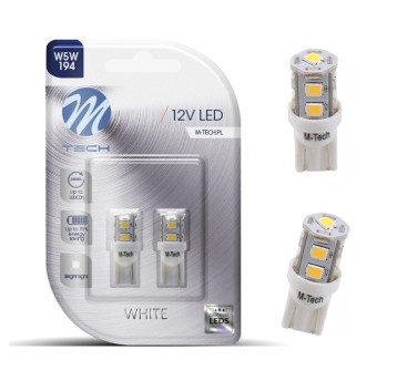 Blister 2x Dioda LED L018 - W5W 9xSMD2835 białe