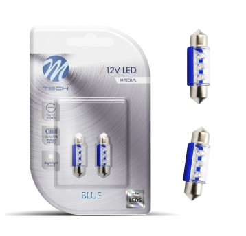 Blister 2x Dioda LED L023 - C5W 36mm 6LED 3mm ni