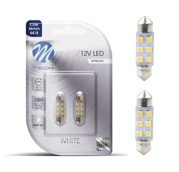 Blister 2x Dioda LED L028- C5W 36mm 6xSMD2835 biał
