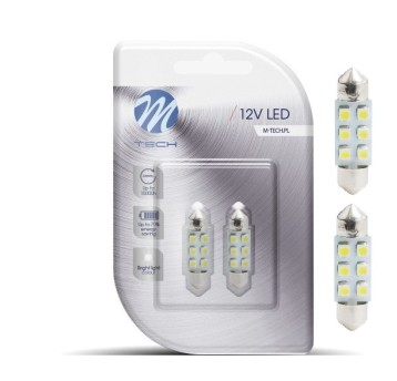 Blister 2x Dioda LED L028 C5W 36mm 6xSMD3528 żółta